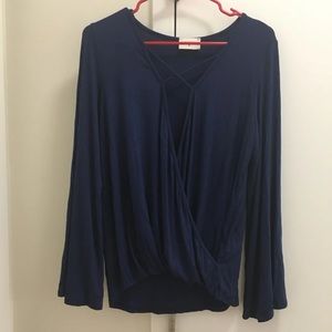 Long sleeve open front shirt